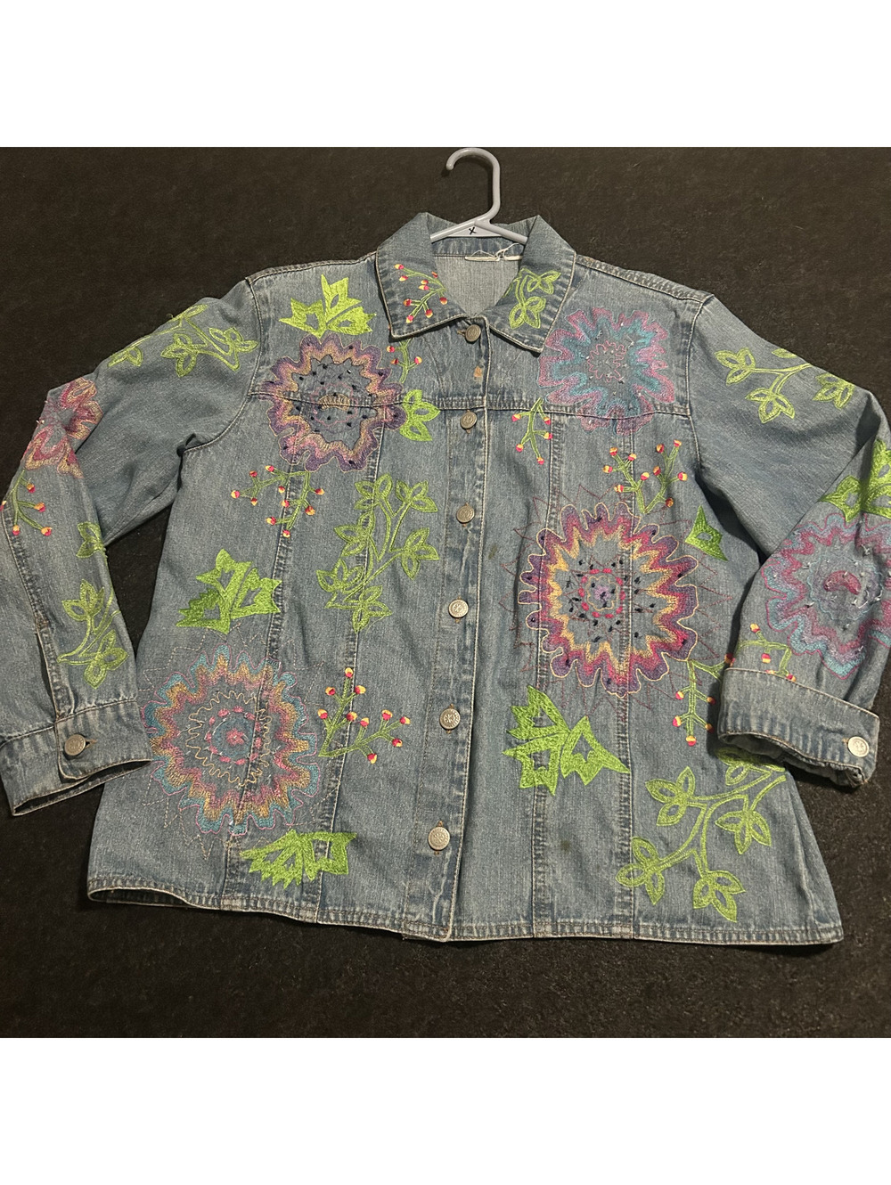 Vintage 80s/90s Bleu Bayou Embroidered Denim Jacket No Tags See Measurements
